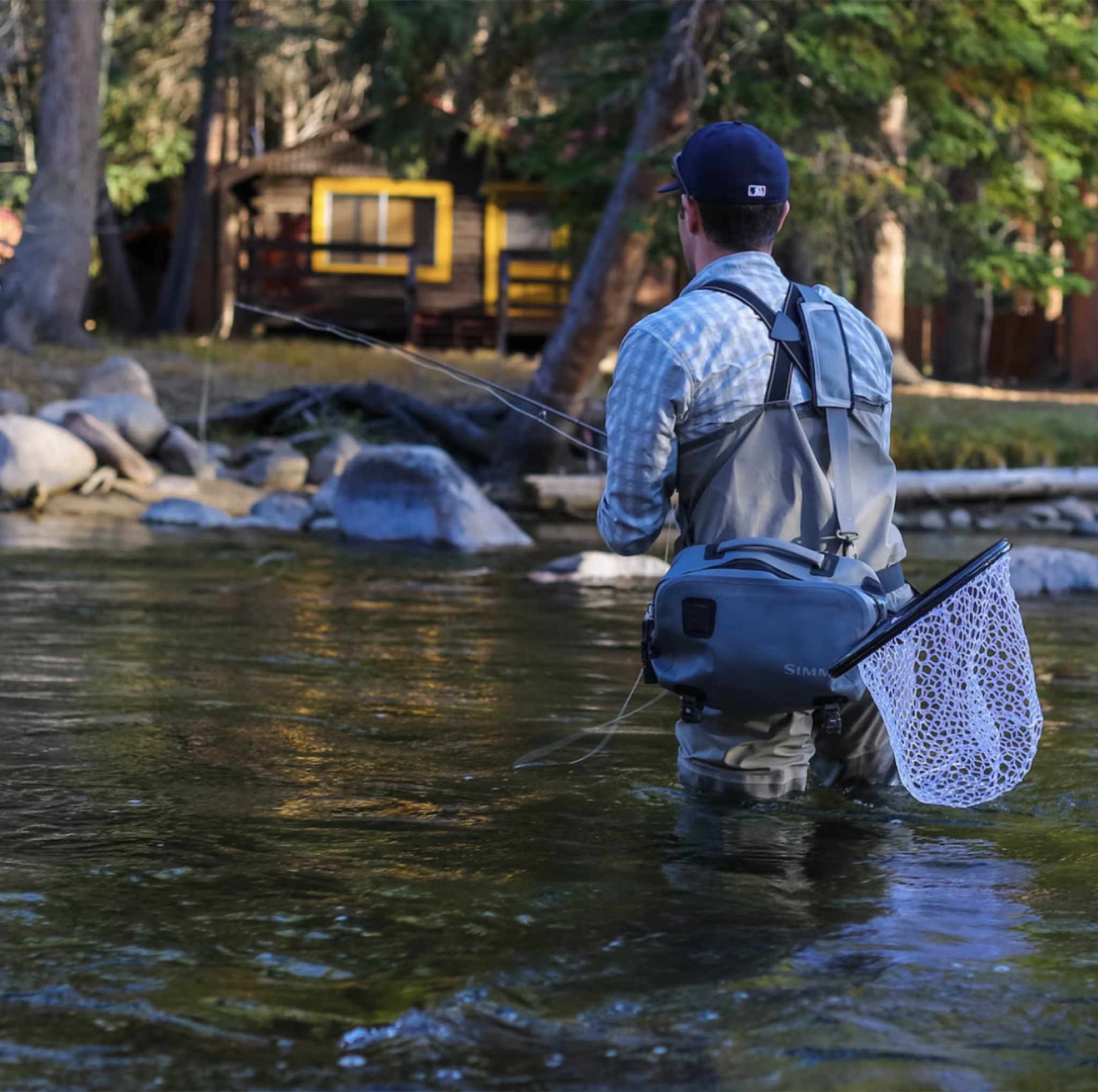 Fly fishing in the creek