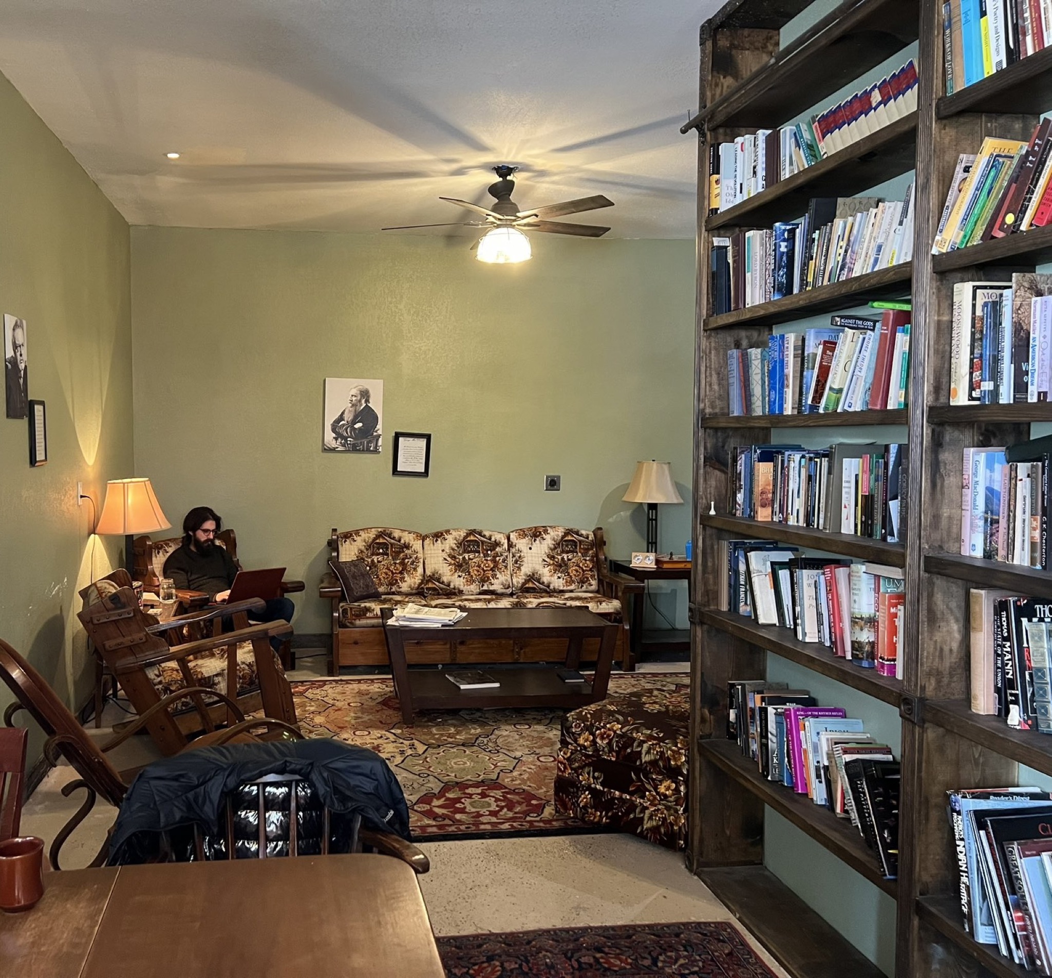 The library at The Wagon Box